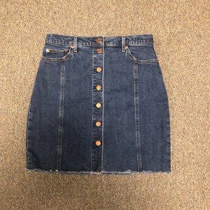 Blue Jean Knee Length Skirt